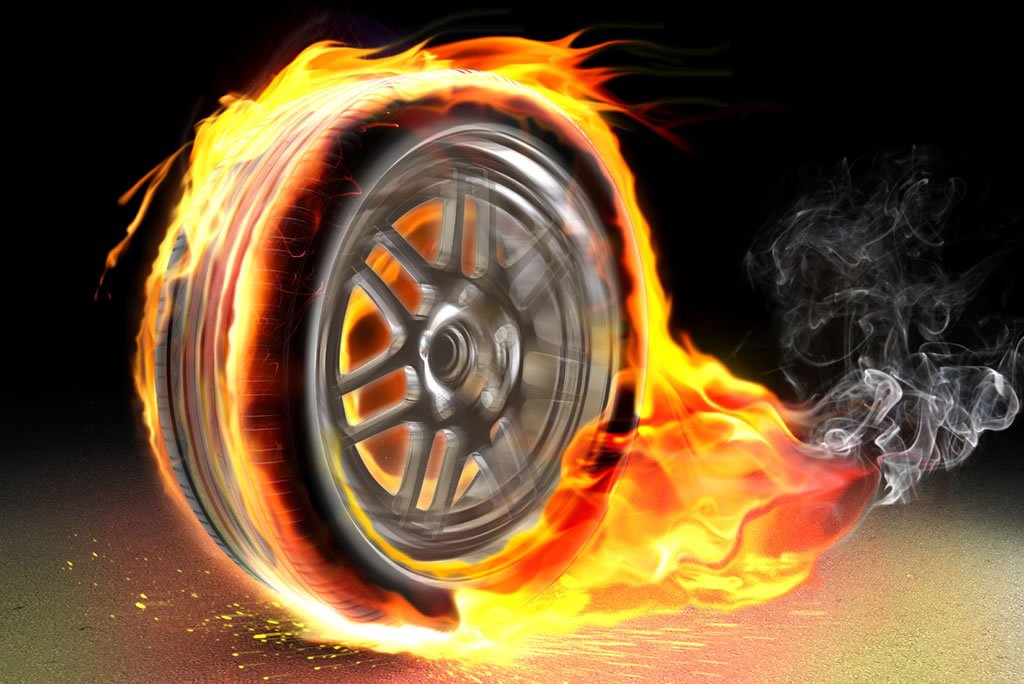 burning tyre