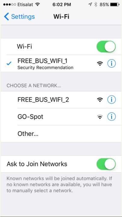 free wifi in brt buses