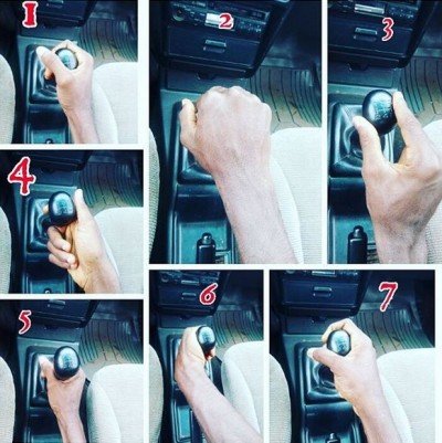 various ways to hold the gear selector.