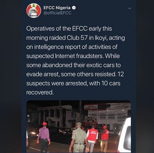 efcc raid club at ikoyi lagos