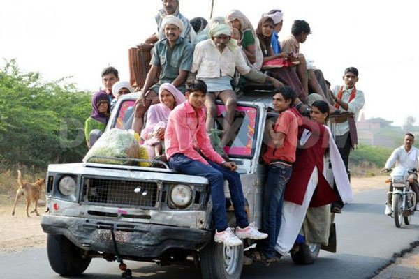 overloaded family car