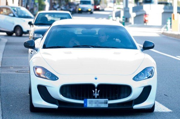 messi in his maserati gran turisimo