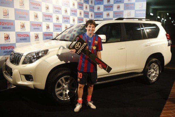 messi and his toyota landcruiser prado gifted to him