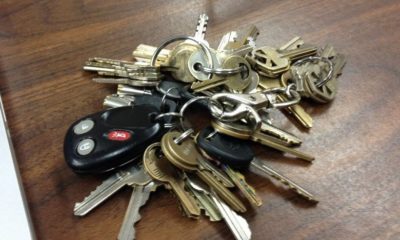bunch of keys with car key