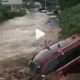 cars floating on river