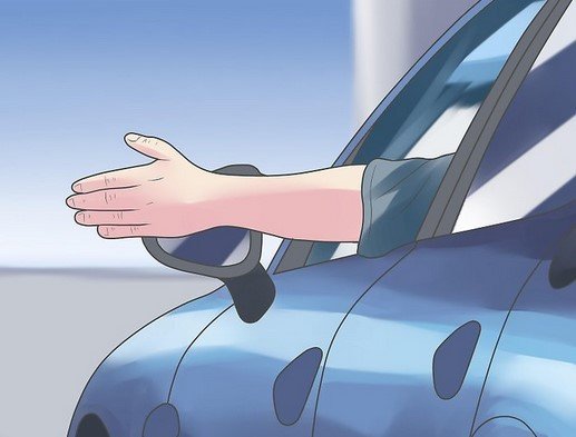 driver using hand signal