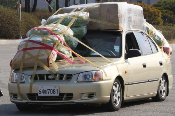 overloaded family car