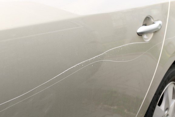 scratch on a car