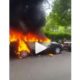 woman set husband car ablaze