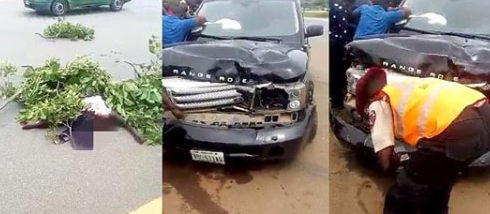 driver knocks down lady