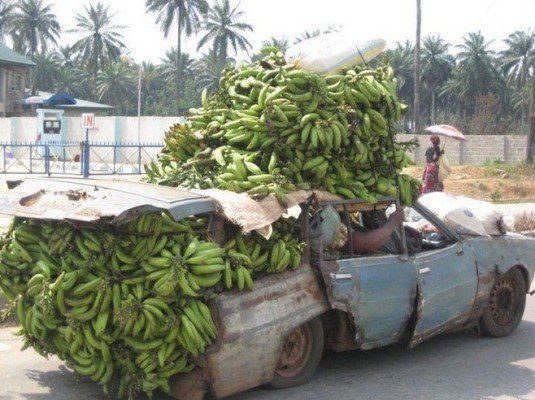 insanely overloaded vehicle