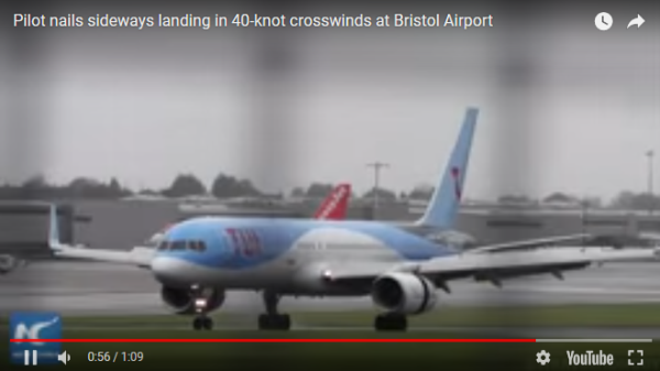 pilot sideways airplane landing