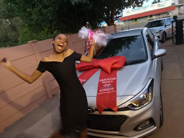 young girl gifted car