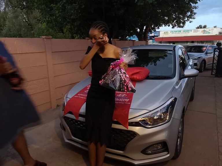 young girl gifted car