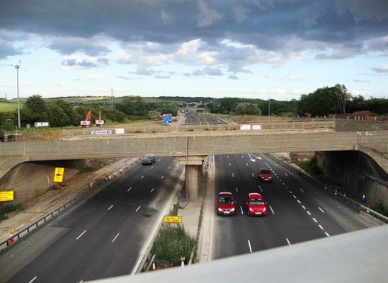 M1 bridge demolition UK