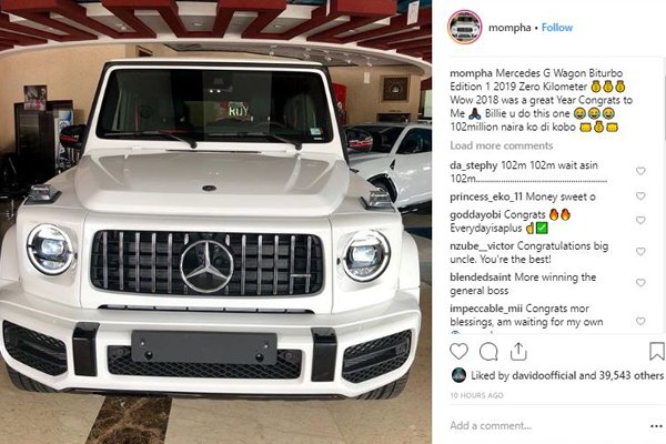 Socialite, Mompha, Acquires A Brand New 2019 Mercedes Benz AMG63 - AUTOJOSH