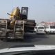 bulldozer hauled truck dangerous