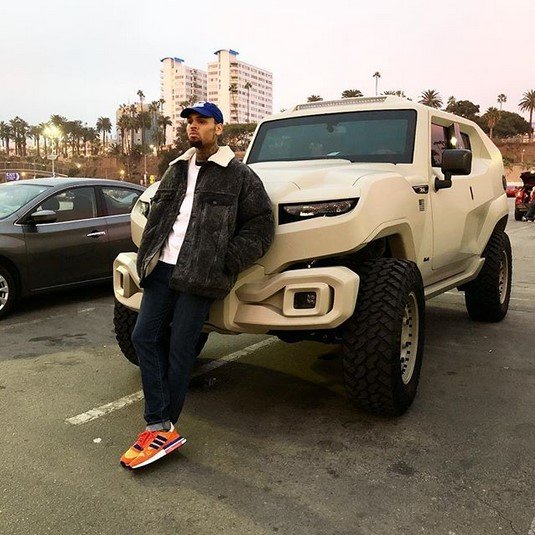 chris brown army truck