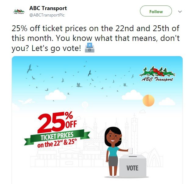 abc transport discount election