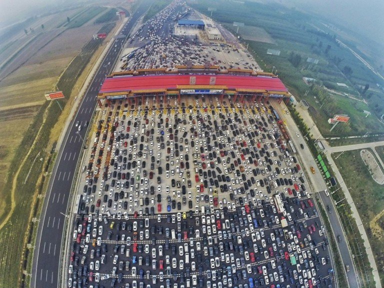 50 lane traffic jam china