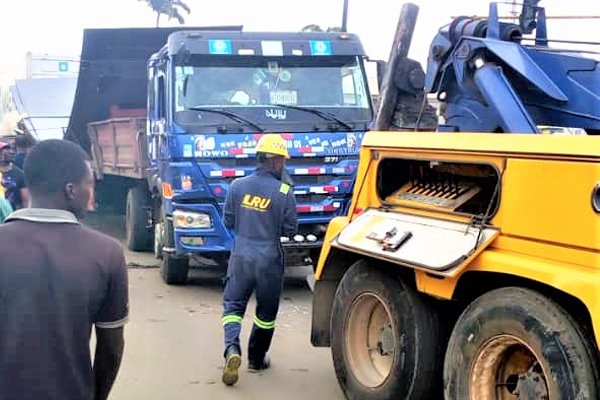 See The Scene Of A Trailer And Motorbike Accident At Jakande-Ejigbo ...