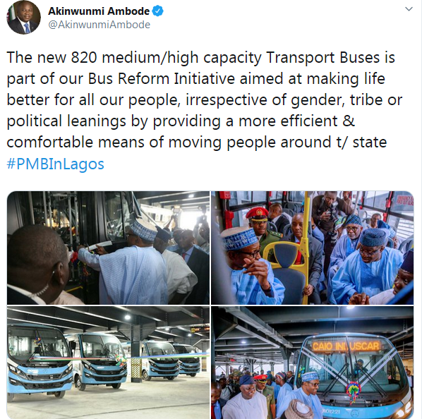 buhari commissions buses lagos