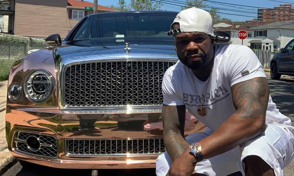 Rapper 50 Cent Visits His Former Hood With His Gold Bentley Mulsanne ...