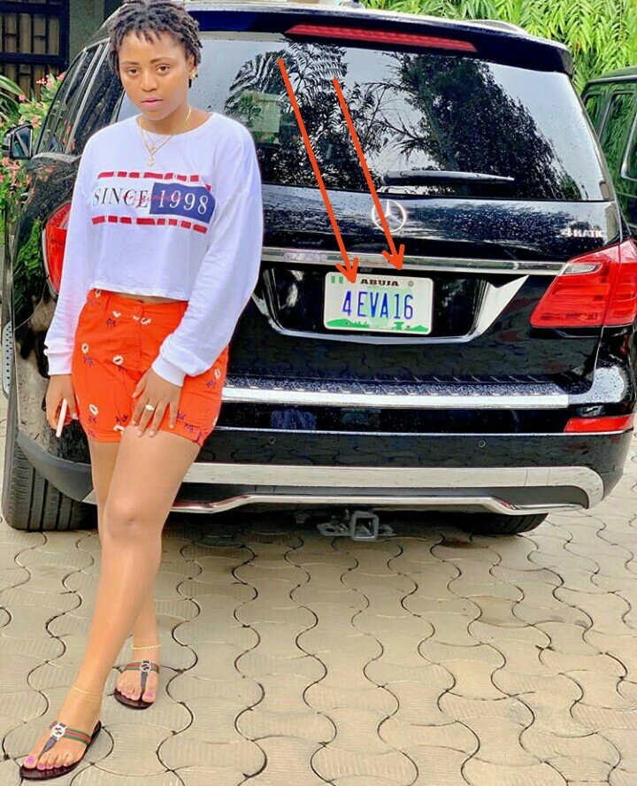 regina daniels mercedes benz gl450 plate number