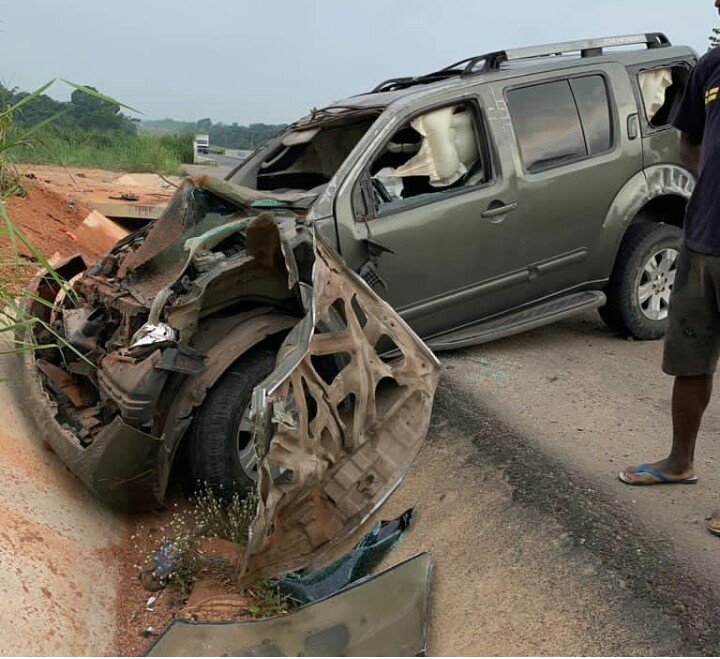 yul edochie accident scene