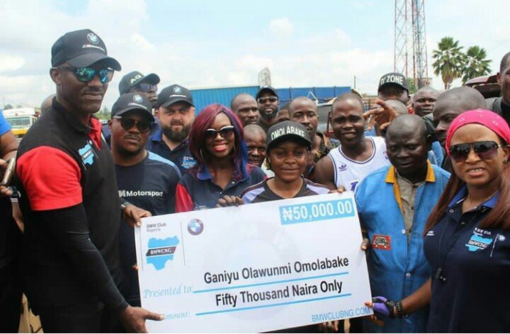 bmw club nigeria celebrates female mechanic