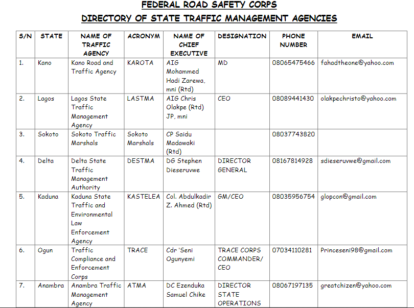 traffic management agencies