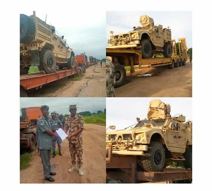 military vehicles intercepted