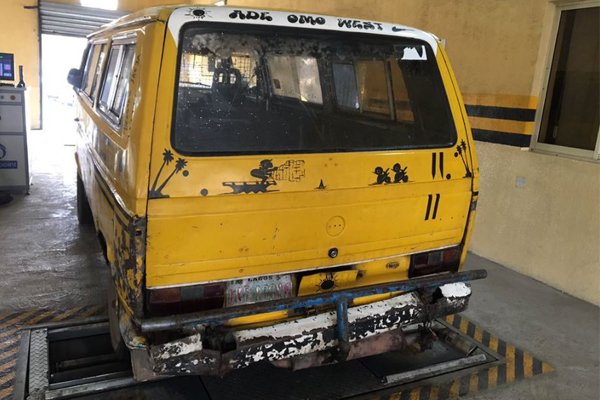 Danfo Bus Undergoing Computerized Vehicle Inspection