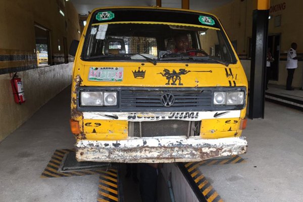 Danfo Bus Undergoing Computerized Vehicle Inspection