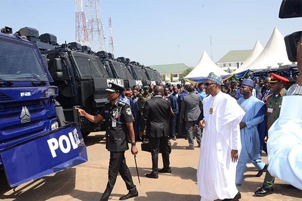 President Buhari Commissions Police Combat Vehicles (Videos, Photos)