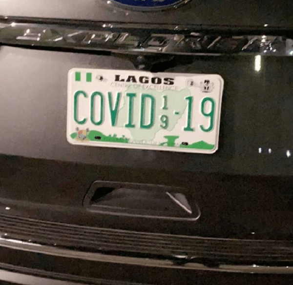 covid number plate lagos