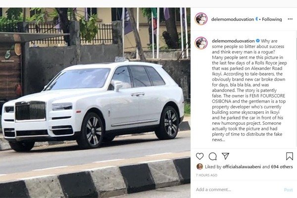 abandoned Rolls-Royce Cullinan on a Road in Ikoyi autojosh