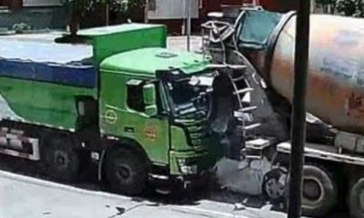 chinese-driver-passenger-survive-car-crushed-between-two-trucks