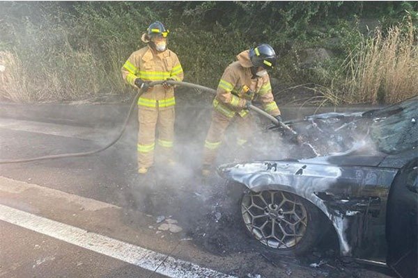 2021 Genesis G8 Sedan Caught Fire After Hitting An Object In South Korea