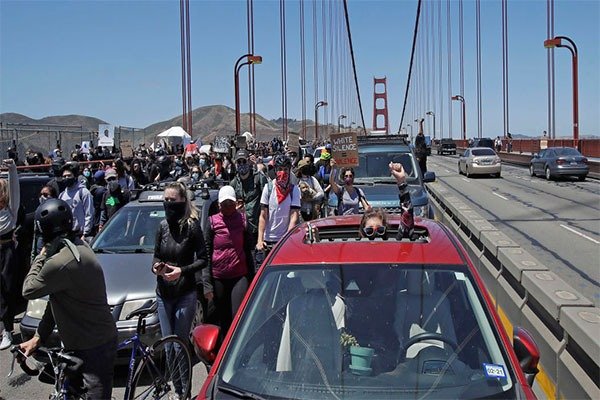 Famous Golden Gate Bridge Shut Down By George Floyd Protesters