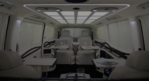 klassen-stretched-mercedes-v-class-van-private-jet