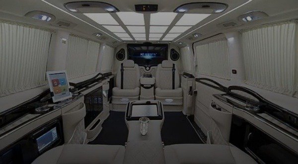 klassen-stretched-mercedes-v-class-van-private-jet