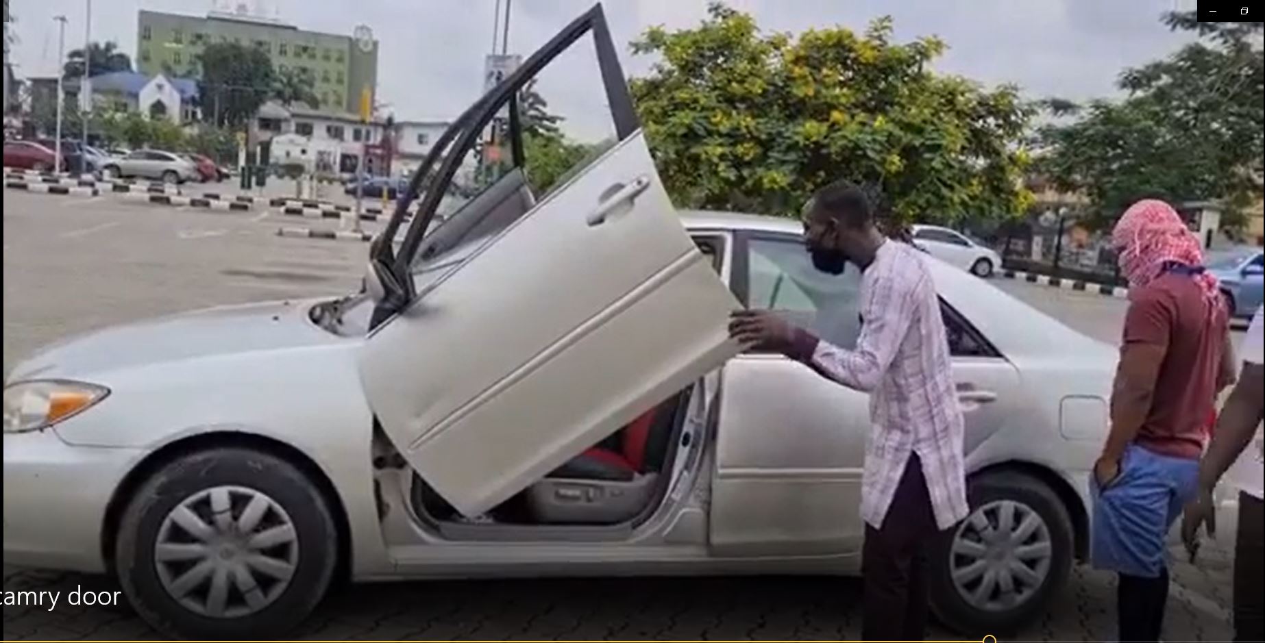 2003 Toyota Camry With Lamborghini Doors Attracts Attention In Lagos  (VIDEO) - AUTOJOSH