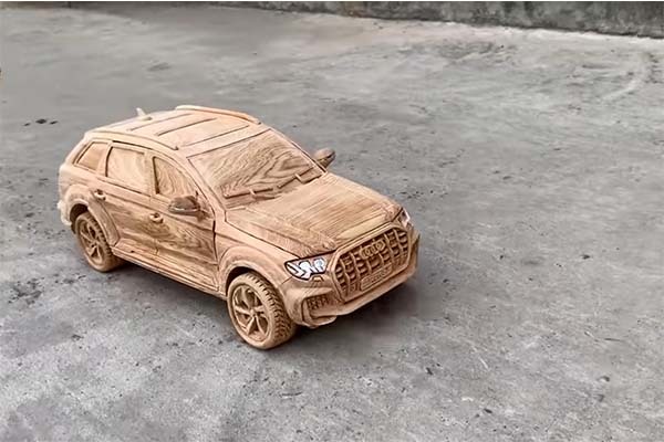 Check Out This Audi Q7 Carved In Wood By Hand