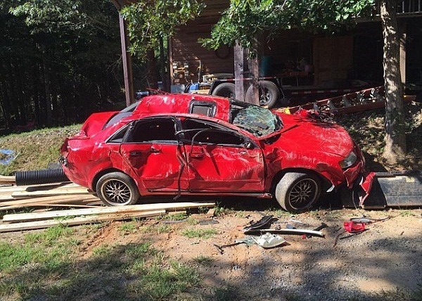 angry dad destroys daughter's car