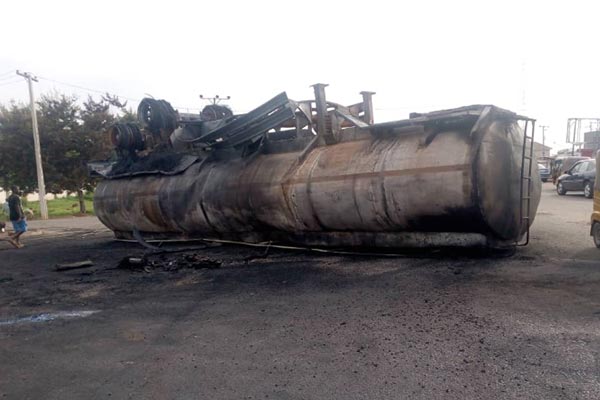 Three Injured As Fuel Tanker Falls, Explodes In Bauchi