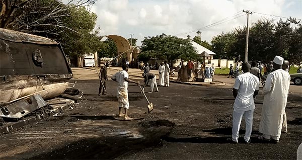 Three Injured As Fuel Tanker Falls, Explodes In Bauchi