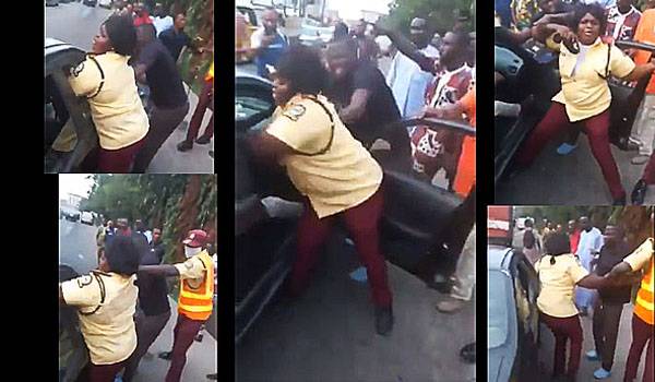 Female LASTMA fight motorist autojosh