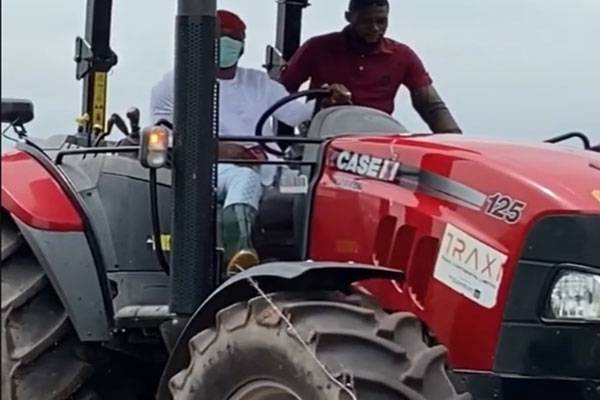 Debola Williams Spotted Driving A Tractor As He Encourages Agribusiness