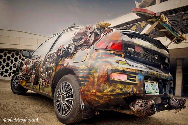 Nigerian, Oladele Ogbeyemi Converts Mazda 323 Into Metal Art